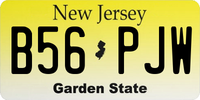 NJ license plate B56PJW