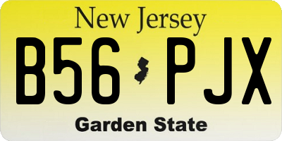NJ license plate B56PJX