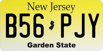 NJ license plate B56PJY