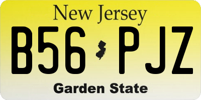 NJ license plate B56PJZ