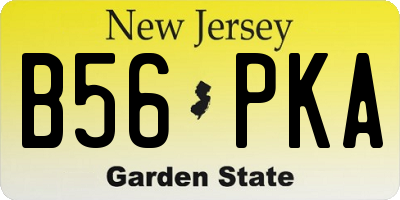 NJ license plate B56PKA