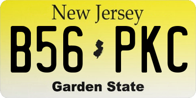 NJ license plate B56PKC