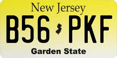 NJ license plate B56PKF