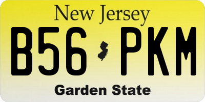 NJ license plate B56PKM