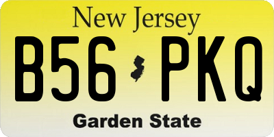 NJ license plate B56PKQ