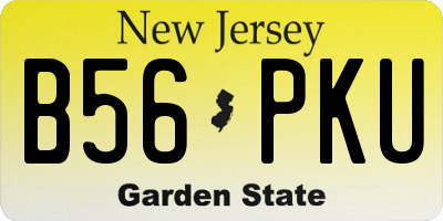 NJ license plate B56PKU