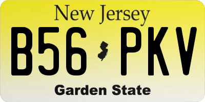 NJ license plate B56PKV