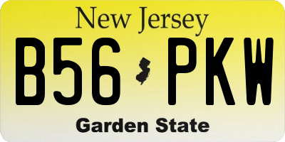 NJ license plate B56PKW