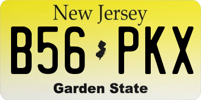 NJ license plate B56PKX