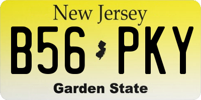 NJ license plate B56PKY