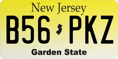 NJ license plate B56PKZ
