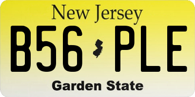 NJ license plate B56PLE