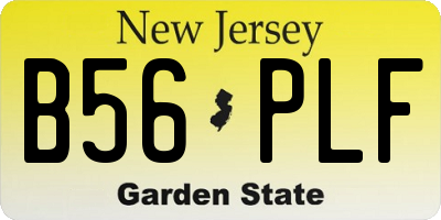 NJ license plate B56PLF