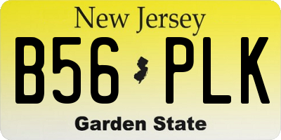 NJ license plate B56PLK