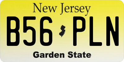 NJ license plate B56PLN