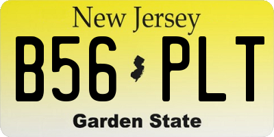 NJ license plate B56PLT