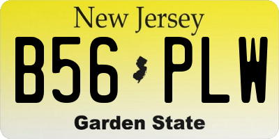 NJ license plate B56PLW