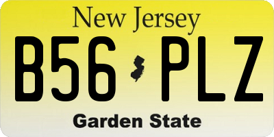 NJ license plate B56PLZ
