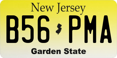 NJ license plate B56PMA