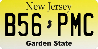 NJ license plate B56PMC
