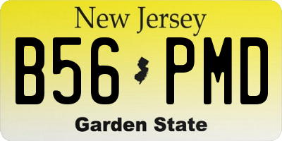 NJ license plate B56PMD