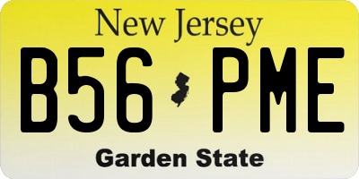 NJ license plate B56PME