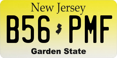 NJ license plate B56PMF