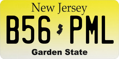 NJ license plate B56PML