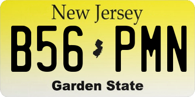 NJ license plate B56PMN