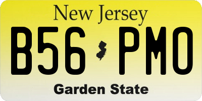 NJ license plate B56PMO