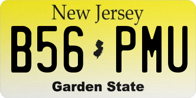 NJ license plate B56PMU