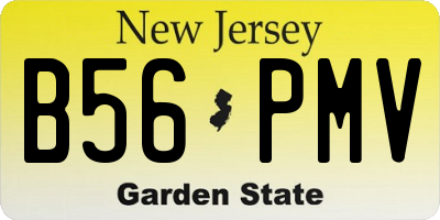 NJ license plate B56PMV