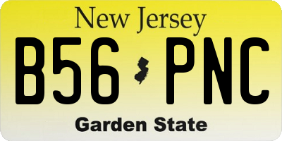 NJ license plate B56PNC