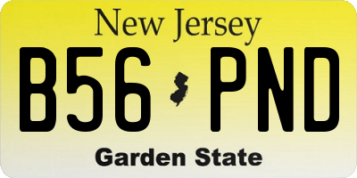 NJ license plate B56PND