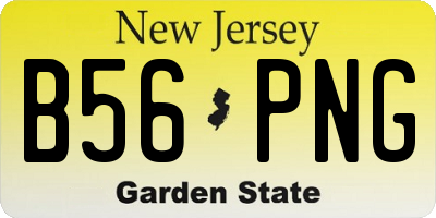 NJ license plate B56PNG