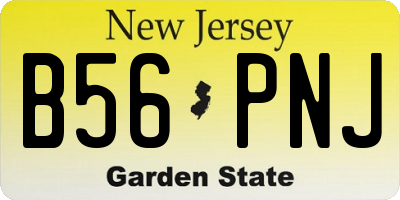 NJ license plate B56PNJ