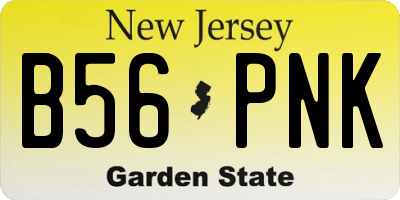 NJ license plate B56PNK