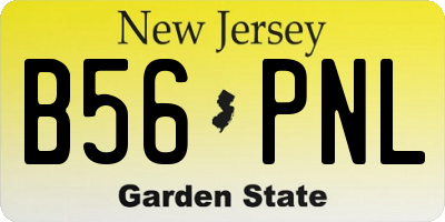 NJ license plate B56PNL