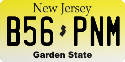 NJ license plate B56PNM