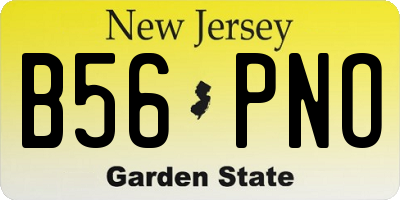 NJ license plate B56PNO