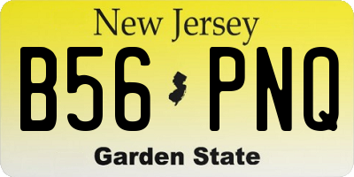 NJ license plate B56PNQ