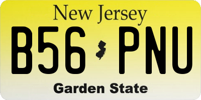 NJ license plate B56PNU