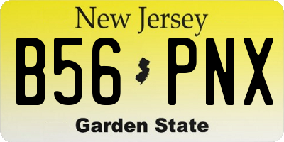 NJ license plate B56PNX