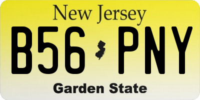 NJ license plate B56PNY