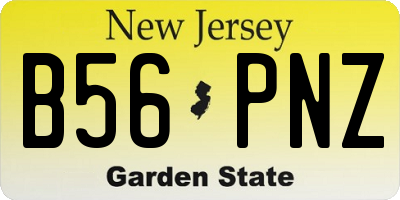 NJ license plate B56PNZ