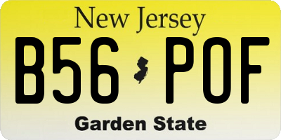 NJ license plate B56POF