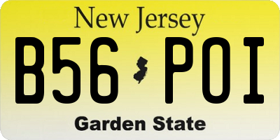 NJ license plate B56POI
