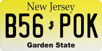 NJ license plate B56POK