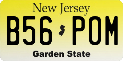 NJ license plate B56POM