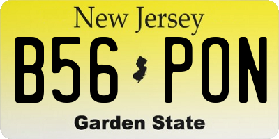 NJ license plate B56PON